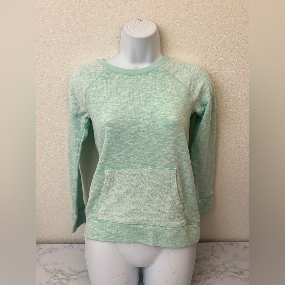 Cherokee Long Sleeve Pullover Sweater Girls L 10/12 Mint Green Kangaroo Pouch​